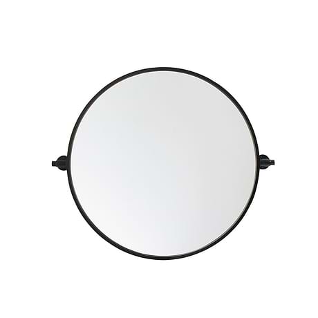 Liora Matte Black 24" Round Tilt Mirror