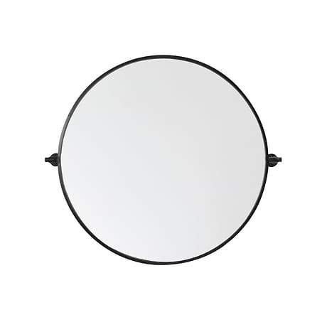 Liora Matte Black 30" Round Tilt Mirror