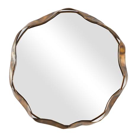 Nara Bronze 41" Wavy Round Mirror