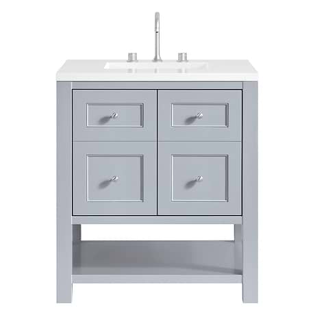 Breckenridge Serenity Blue 30" Single Vanity with White Zeus Quartz Top by JMV