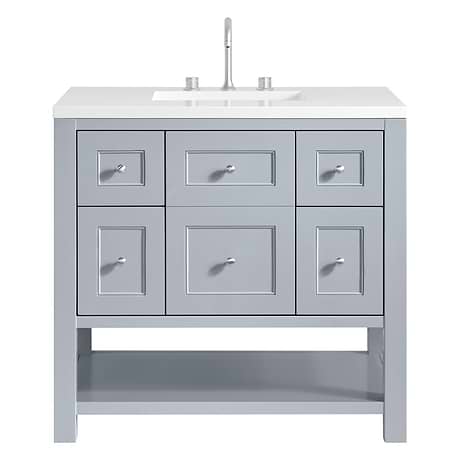 Breckenridge Serenity Blue 36" Single Vanity with White Zeus QuartzTop by JMV
