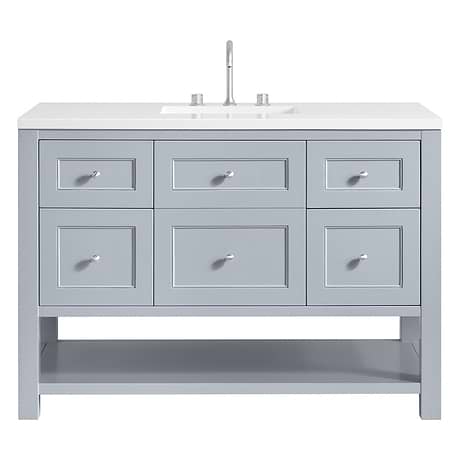 Breckenridge Serenity Blue 48" Single Vanity with White Zeus Quartz Top by JMV