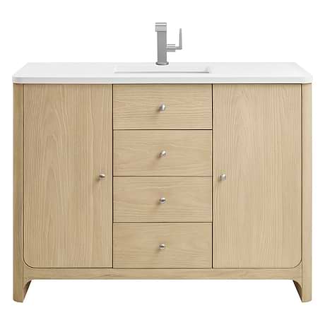 Gracyn Driftwood 48" Single Vanity with White Zeus Quartz Top by JMV