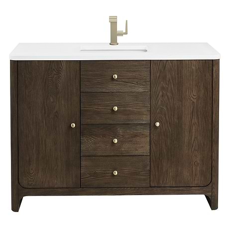 Gracyn Natural Ash 48" Single Vanity with White Zeus Quartz Top by JMV