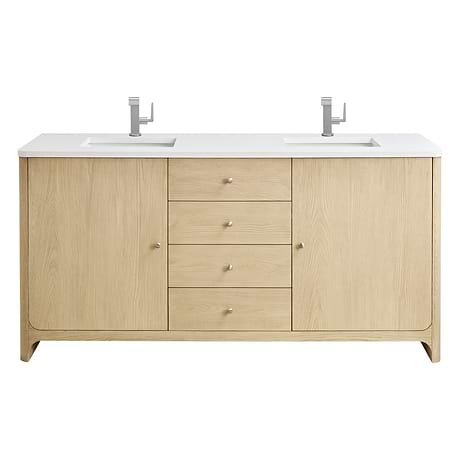 Gracyn Driftwood 72" Double Vanity with White Zeus Quartz Top by JMV