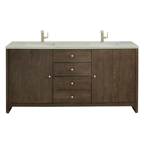 Gracyn Natural Ash 72" Double Vanity with Victorian Silver Quartz Top by JMV