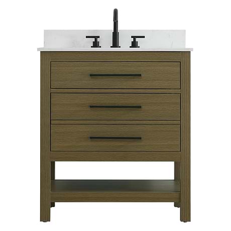 Carson Chestnut Brown 30" Single Vanity with Cultured Marble Top