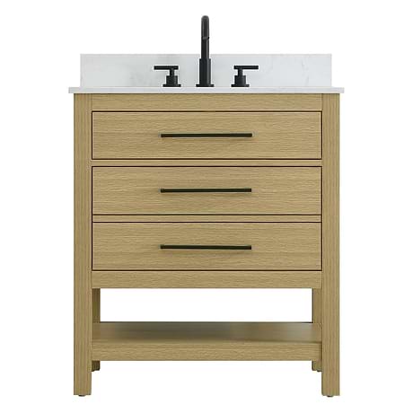 Carson Honey Brown 30" Single Vanity with Cultured Marble Top