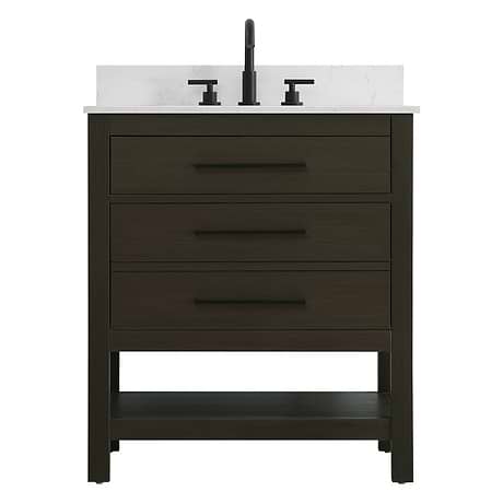 Carson Mocha Brown 30" Single Vanity with Cultured Marble Top