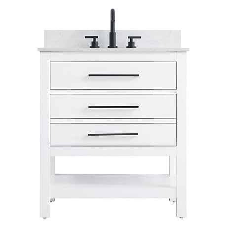 Carson White 30" Single Vanity with Cultured Marble Top