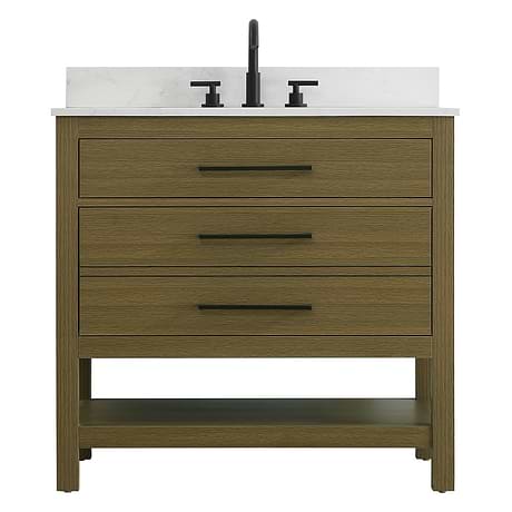 Carson Chestnut Brown 36" Single Vanity with Cultured Marble Top