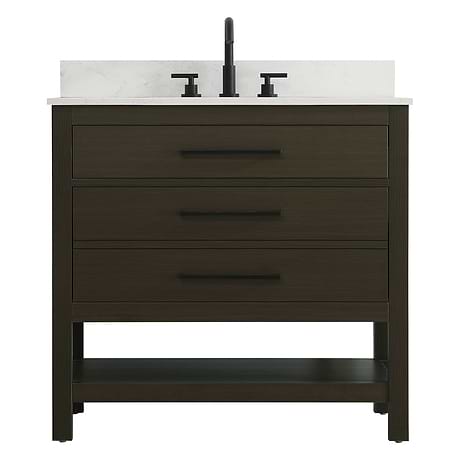 Carson Mocha Brown 36" Single Vanity with Cultured Marble Top