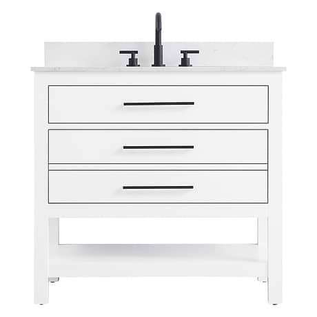 Carson White 36" Single Vanity with Cultured Marble Top