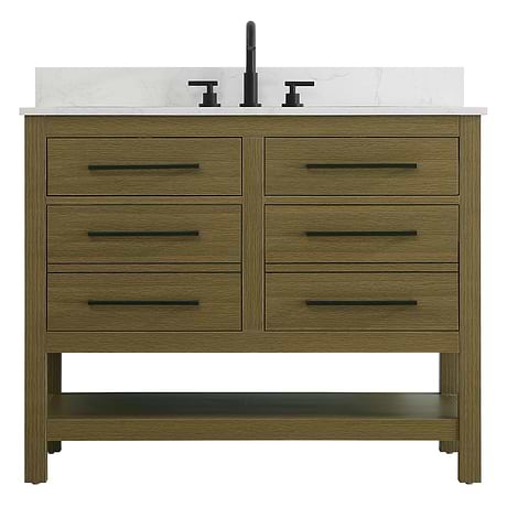 Carson Chestnut Brown 42" Single Vanity with Cultured Marble Top