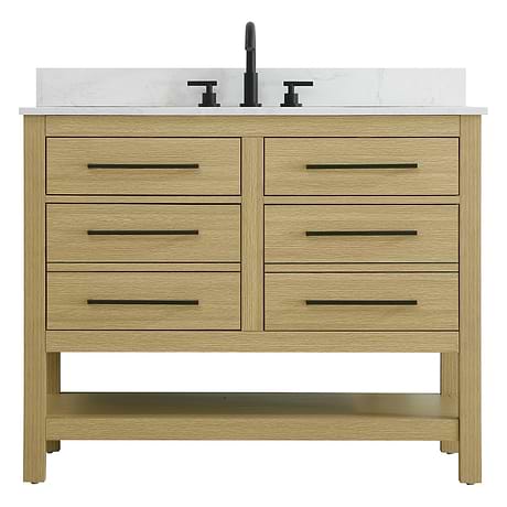 Carson Honey Brown 42" Single Vanity with Cultured Marble Top
