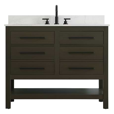 Carson Mocha Brown 42" Single Vanity with Cultured Marble Top