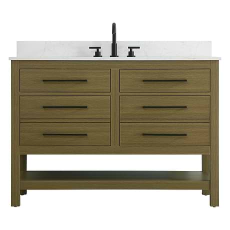 Carson Chestnut Brown 48" Single Vanity with Cultured Marble Top
