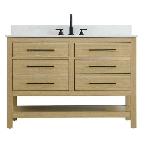 Carson Honey Brown 48" Single Vanity with Cultured Marble Top