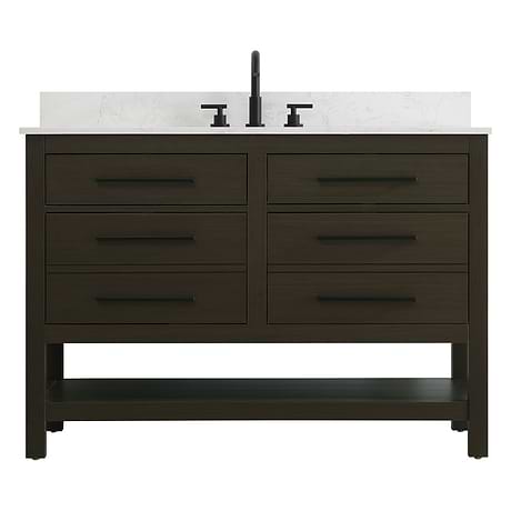 Carson Mocha Brown 48" Single Vanity with Cultured Marble Top