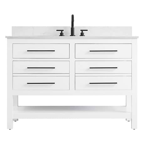 Carson White 48" Single Vanity with Backsplash