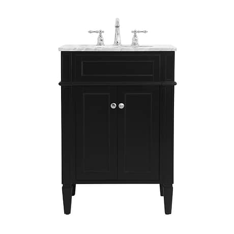 Montair Black 24" Single Vanity With Carrara White Marble Top