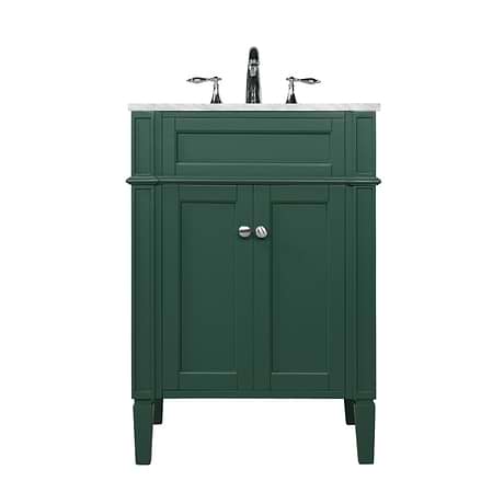Montair Green 24" Single Vanity With Carrara White Marble Top