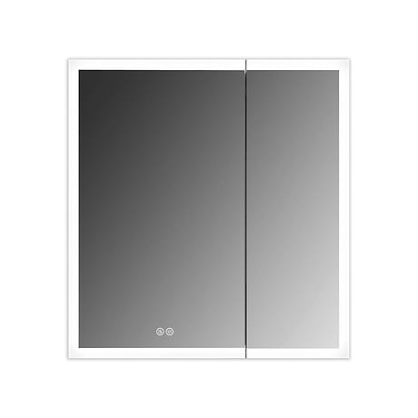 Mirava 30x32"  Rectangle Recessed or Wall Mounted Reversible LED Medicine Cabinet with Mirror