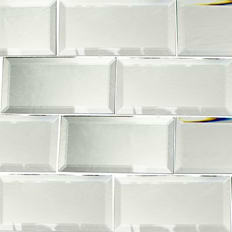 Reflection Revere Gray 3x6 Beveled Mirror Subway Tile