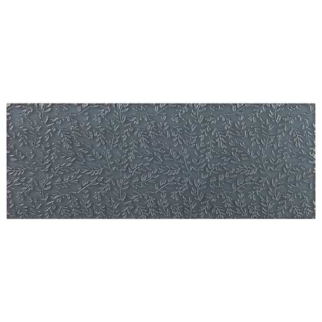 Sonya Flowers Midnight Gray 6x16 Frosted Glass Tile