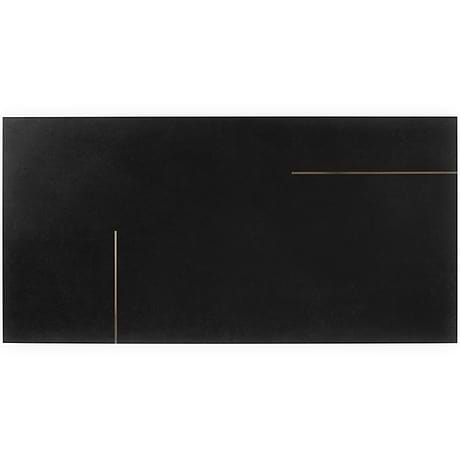 Lines Brass Inlay Black 24X48 Matte Porcelain Tile