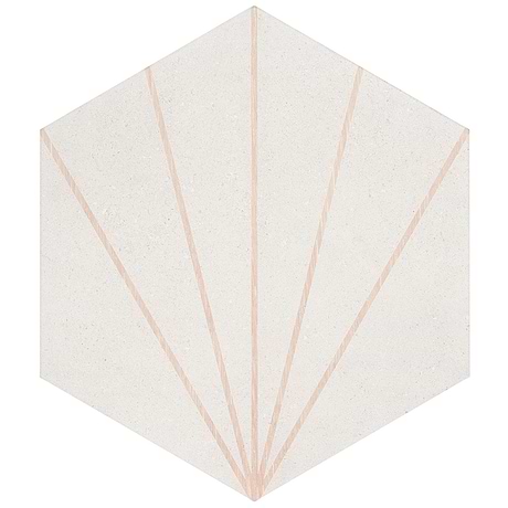 Pergola Beams White 12.5" Hexagon Matte Porcelain Tile