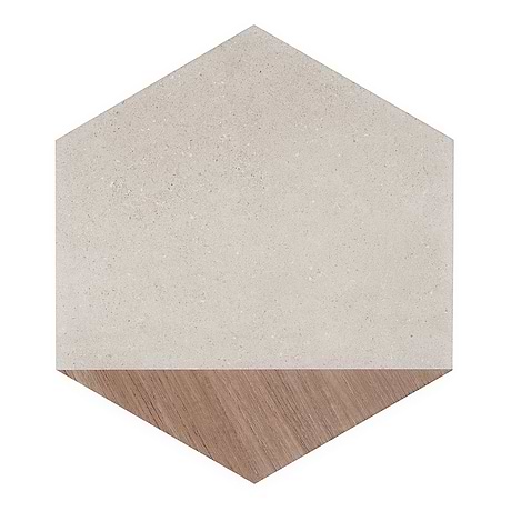 Pergola Wood Taupe Beige 12.5" Hexagon Matte Porcelain Tile
