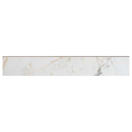 Calacatta Macchia White Gold 3x24 Marble Look Matte Porcelain Bullnose