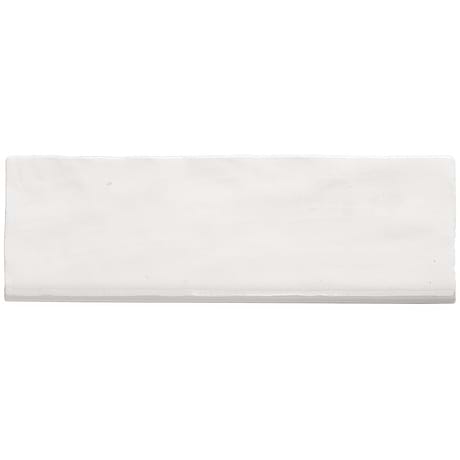 Portmore White 3x8 Glossy Ceramic Bullnose