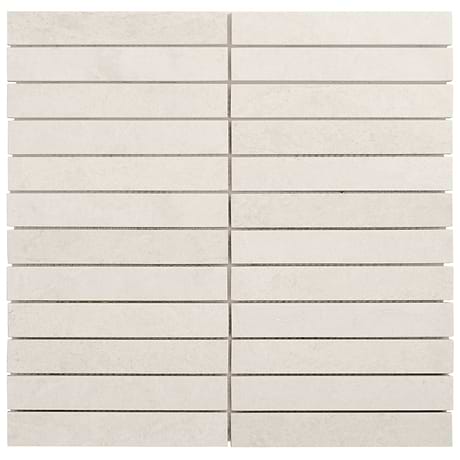 Vanilla Warm White Stacked 1x6 Polished Marble Mosaic Tile