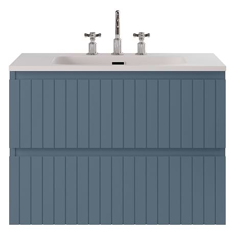 Prima Denim Blue 30" Single Vanity with Integrated Solid Surface Top