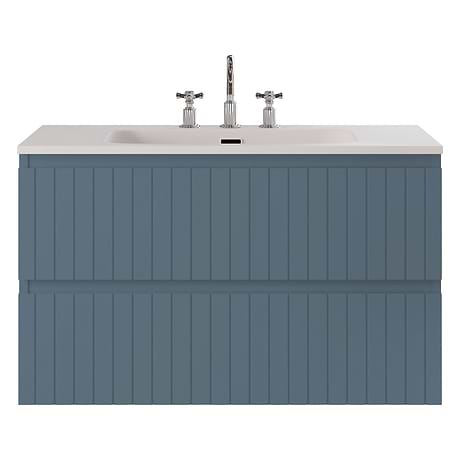 Prima Denim Blue 36" Single Vanity with Integrated Solid Surface Top