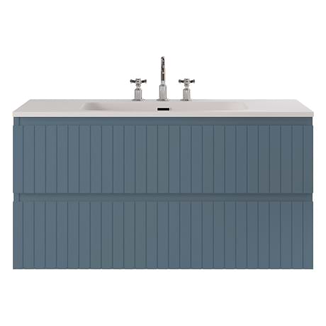Prima Denim Blue 42" Single Vanity with Integrated Solid Surface Top