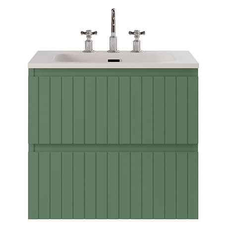 Prima Forest Green 24" Single Vanity with Integrated Solid Surface Top