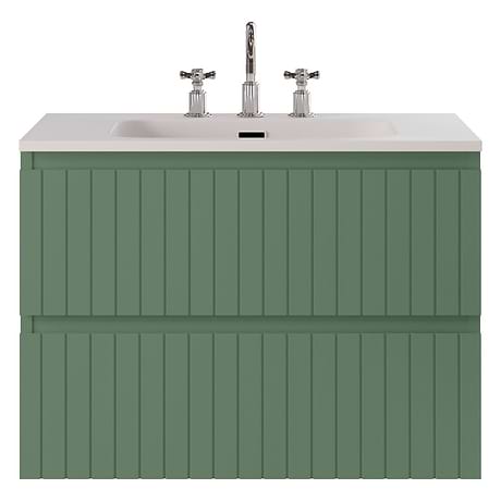 Prima Forest Green 30" Single Vanity with Integrated Solid Surface Top