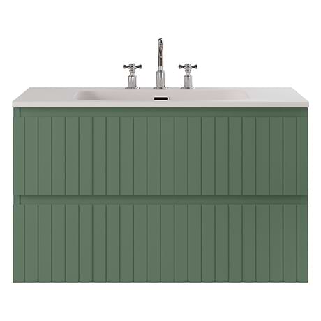 Prima Forest Green 36" Single Vanity with Integrated Solid Surface Top