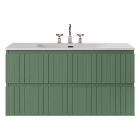Prima Forest Green 42" Single Vanity with Integrated Solid Surface Top