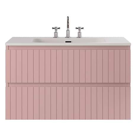Prima Rose Pink 36" Single Vanity with Integrated Solid Surface Top