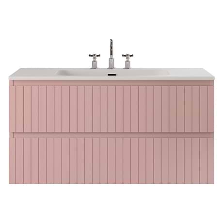 Prima Rose Pink 42" Single Vanity with Integrated Solid Surface Top