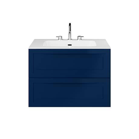 Alma Blue 30" Single Vanity with Integrated White Solid Surface Top