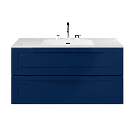 Alma Blue 42" Single Vanity with Integrated White Solid Surface Top
