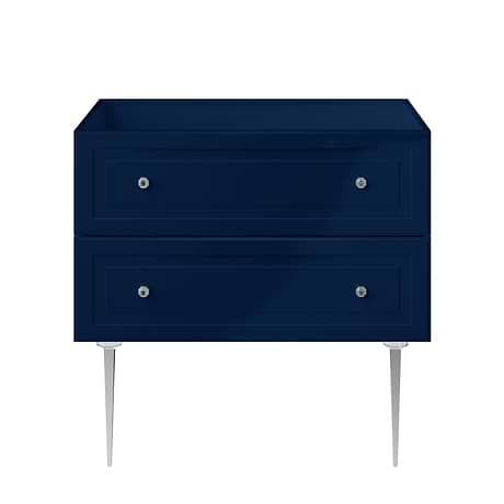 Alma Blue 36" Vanity with Chrome Legs & Knobs without Top