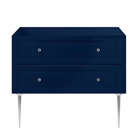 Alma Blue 42" Vanity with Chrome Legs & Knobs without Top