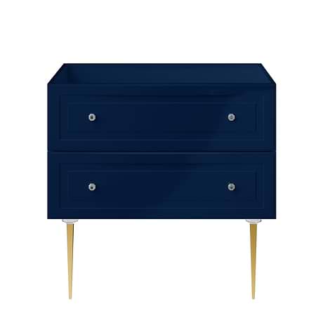 Alma Blue 36" Vanity with Gold Legs & Knobs without Top