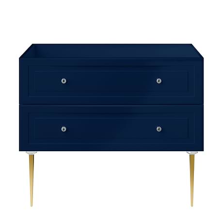 Alma Blue 42" Vanity with Gold Legs & Knobs without Top